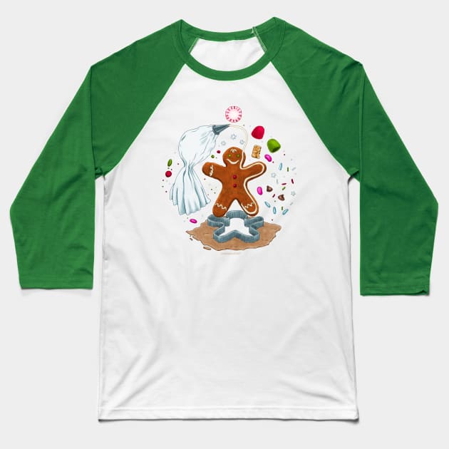 Gingerbread Baseball T-Shirt by SarahWrightArt